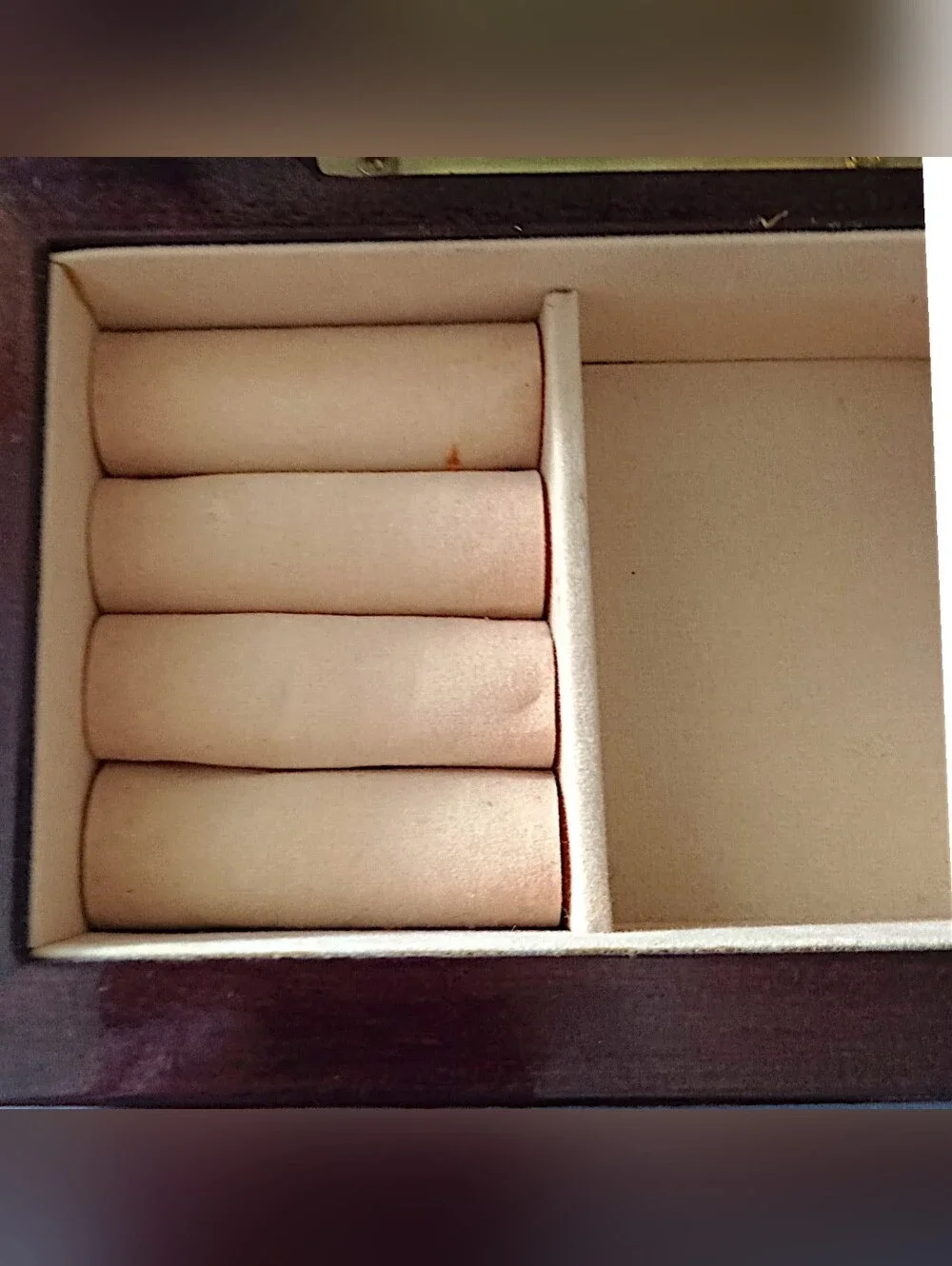 Wood Dried Pressed Flowers Jewelry Box Musical Plays Nadias Theme WORKS Vtg 90s
